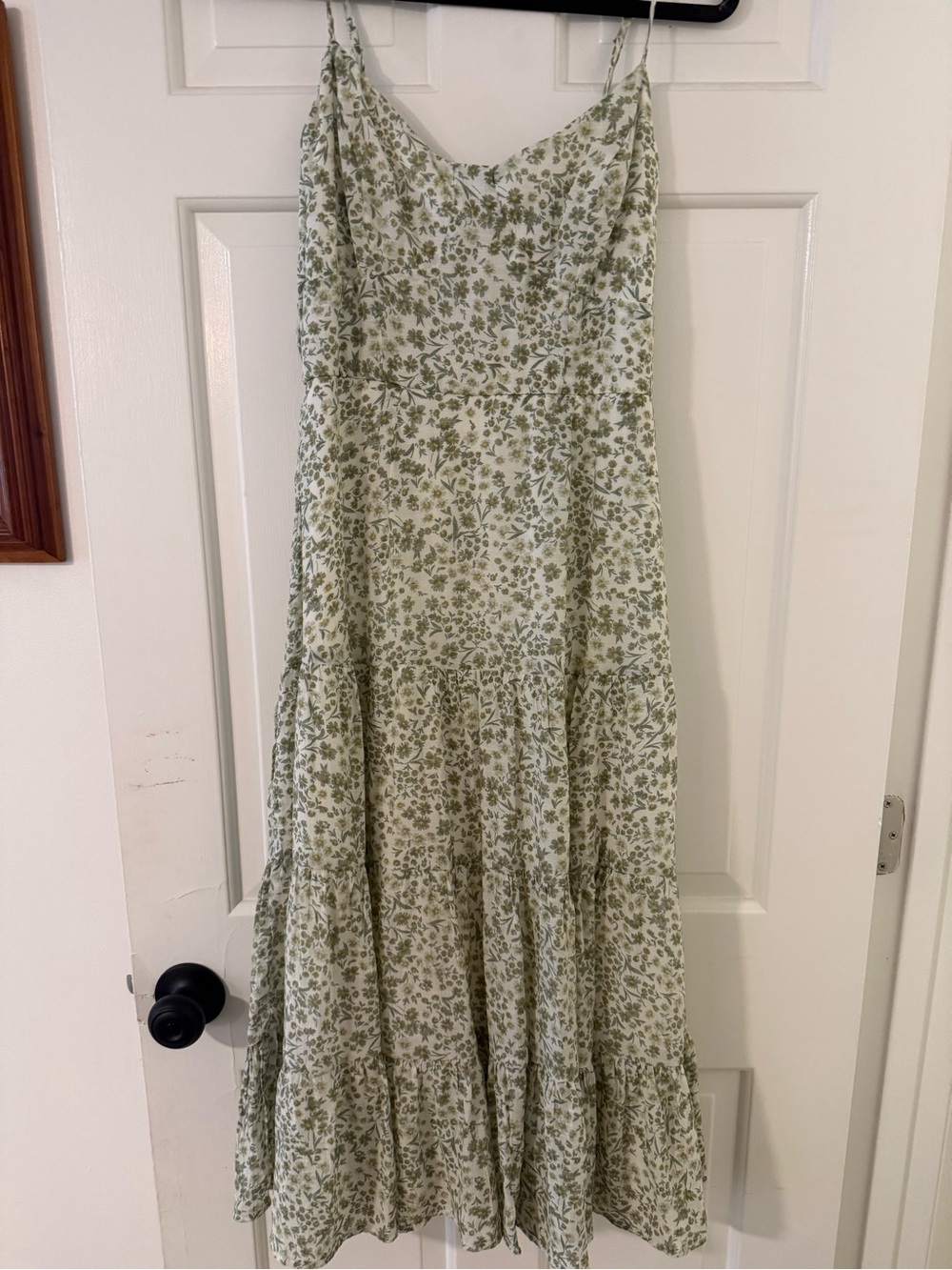 Trixxi Light Green Floral Tiered Maxi Dress